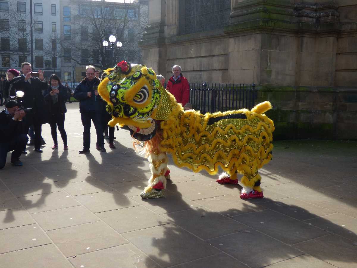 Chinese New Year 2018 St Philip's Cathedral yellow dragon lion